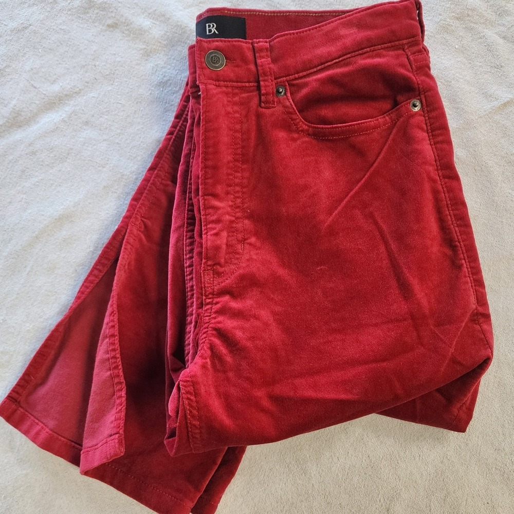 BR Red Velvet Split Inner Hem Pants Y2K Holiday boho indiesleaze festival party